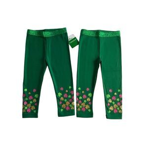 CELEBRATE GIRLS 2T ST. PATRICK’s PRINTED LEGGINGS - 2 Pair